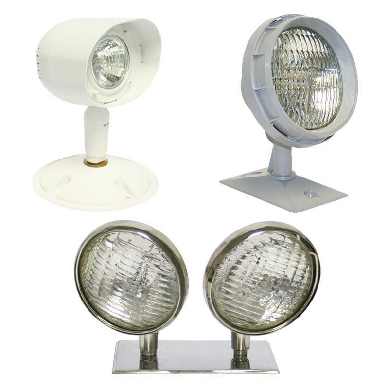 MR16 Lamp Head Assembly, 12 V 7 W LED, One Head, Round Mounting Plate, White